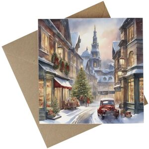 Easyeco Christmas Shopping Street Recycled Paper Cards - Eco Greetings Cards 10 Pack Easyeco Christmas Shopping Street Recycled Paper Cards - Eco Greetings Cards 10 Pack