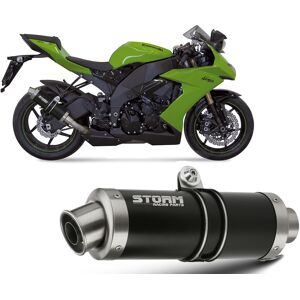 Exhaust Storm By Mivv Black Muffler Gp Steel For Kawasaki Zx-10 R 2008 > 2010 Exhaust Storm By Mivv Black Muffler Gp Steel For Kawasaki Zx-10 R 2008 > 2010