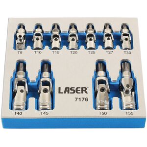 Tamperproof U/j Star Socket Bit Set 1/4"D, 3/8"D 11pc - Laser 7176 New Tamperproof U/j Star Socket Bit Set 1/4"D, 3/8"D 11pc - Laser 7176 New