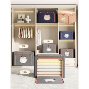 Preparation Gray Clothes Storage Bag With Steel Frame Large Capacity Foldable Clothes Hg Preparation Gray Clothes Storage Bag With Steel Frame Large Capacity Foldable Clothes Hg