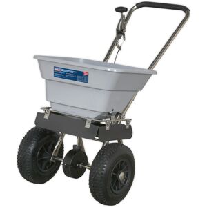 Stainless Steel Broadcast Salt Spreader 37kg Walk Behind - Sealey Ssb37w New Stainless Steel Broadcast Salt Spreader 37kg Walk Behind - Sealey Ssb37w New