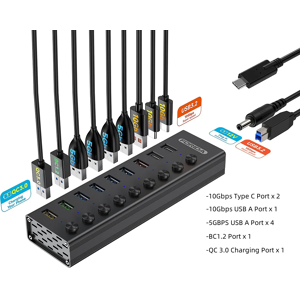 Does Not Apply 9 In 1 Docking Stations 2pcs 10gbps Type C + 7pcs Usb A Port Usb 3.2 Hub Splitte Does Not Apply 9 In 1 Docking Stations 2pcs 10gbps Type C + 7pcs Usb A Port Usb 3.2 Hub Splitte