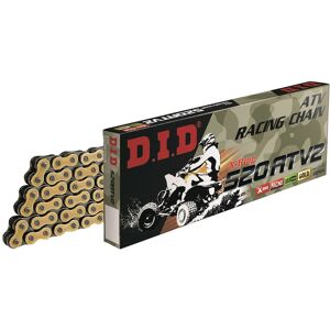 D.I.D. Motorcycle X-Ring Drive Chain Gold & Black 520 Atv 130 Clip Link D.I.D. Motorcycle X-Ring Drive Chain Gold & Black 520 Atv 130 Clip Link