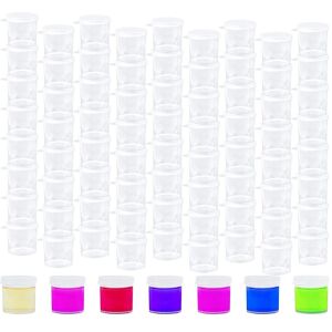 Sodial 3x(100-Pack Plastic Paint Cups With Lids Paint Container Jars Clear Paint5952 Sodial 3x(100-Pack Plastic Paint Cups With Lids Paint Container Jars Clear Paint5952