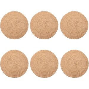 Set Of 6 Round Placemats, Woven Place Mats, 30 Cm, Natural Braided Lace, Washabl Set Of 6 Round Placemats, Woven Place Mats, 30 Cm, Natural Braided Lace, Washabl
