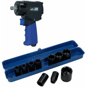 Ab Tools 1/2” Drive Mini Air Impact Wrench Gun 680nm + Shallow Impact Sockets 9 – 27mm Ab Tools 1/2” Drive Mini Air Impact Wrench Gun 680nm + Shallow Impact Sockets 9 – 27mm