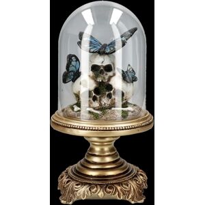 Gothic Bell - Skull With Colorful Butterflies - Fantasy Nature Altar Decor Gothic Bell - Skull With Colorful Butterflies - Fantasy Nature Altar Decor