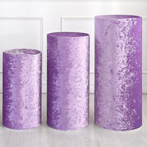 Uxcell Set Of 3 Cylinder Spandex Stand Covers, Light Purple, Velvet Fabric-Large Uxcell Set Of 3 Cylinder Spandex Stand Covers, Light Purple, Velvet Fabric-Large