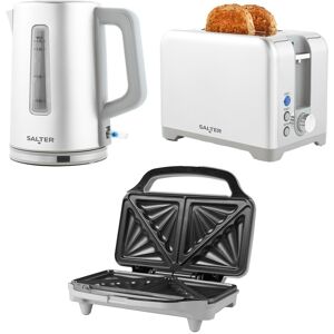 Salter Aspen Kettle, Toaster & Sandwich Maker Set –silver, Rapid Boil, Pfas-Free Salter Aspen Kettle, Toaster & Sandwich Maker Set –silver, Rapid Boil, Pfas-Free