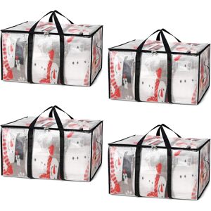 oumao International Co Limited Clothes Storage Bags With Lids, 4 Pack Large Transparent Moving Bags Heavy Duty oumao International Co Limited Clothes Storage Bags With Lids, 4 Pack Large Transparent Moving Bags Heavy Duty