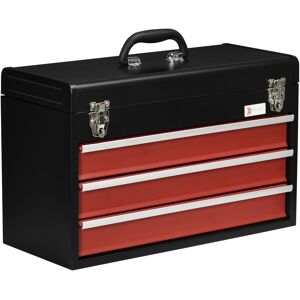 Durhand Lockable 3 Drawer Tool Chest With Ball Bearing Slide Drawers Black Durhand Lockable 3 Drawer Tool Chest With Ball Bearing Slide Drawers Black