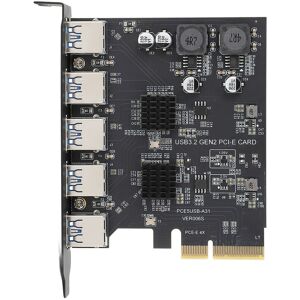 Usb 3.2 Gen 2 Expansion Card 5 Ports 10gbps Type A Pcie 4x Adapter Card For Hen Usb 3.2 Gen 2 Expansion Card 5 Ports 10gbps Type A Pcie 4x Adapter Card For Hen