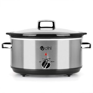 Dihl 6.5l Electric Slow Cooker Removable Ceramic Pot Clear Glass Lid Stainless Steel Dihl 6.5l Electric Slow Cooker Removable Ceramic Pot Clear Glass Lid Stainless Steel