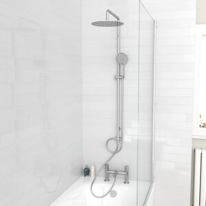 Nes Home Round Shower Mixer With Bath Filler Tap, Handset & Riser Rail Kit Nes Home Round Shower Mixer With Bath Filler Tap, Handset & Riser Rail Kit