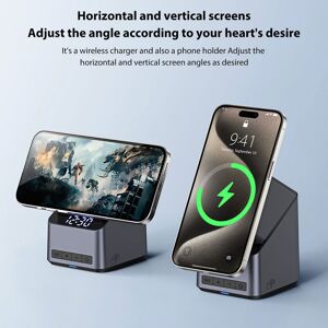 4 In 1 Wireless Charger With 180° Auto Rotation Watch Charging Station Hd Displa 4 In 1 Wireless Charger With 180° Auto Rotation Watch Charging Station Hd Displa