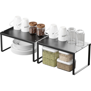 Does Not Apply Kitchen Cupboard Organiser, 2-Pack Cabinet Storage Shelf Organizer Rack, Metal E Does Not Apply Kitchen Cupboard Organiser, 2-Pack Cabinet Storage Shelf Organizer Rack, Metal E