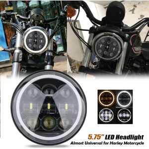 5-3/4\" 5.75inch Led Projector Headlight Halo Drl Turn Signal Light For Harley 5-3/4\" 5.75inch Led Projector Headlight Halo Drl Turn Signal Light For Harley