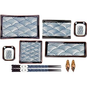 Artcome 10 Piece Japanese Style Ceramic Sushi Plate Dinnerware Set With 4 Sushi Artcome 10 Piece Japanese Style Ceramic Sushi Plate Dinnerware Set With 4 Sushi