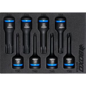 Impact Socket Set Boxo 1/2\" Drive Torx Bit 75mm Height 8 Pc Colour Coded Bx770-R Impact Socket Set Boxo 1/2\" Drive Torx Bit 75mm Height 8 Pc Colour Coded Bx770-R