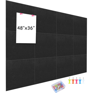 Does Not Apply 12 Pieces Felt Bulletin Board, 120x90cm Self Adhesive Thick Notice Pin Board Wal Does Not Apply 12 Pieces Felt Bulletin Board, 120x90cm Self Adhesive Thick Notice Pin Board Wal