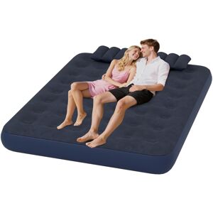 Outsunny King Inflatable Mattress With Hand Pump, Pillows, 203 X 152 X 22cm Outsunny King Inflatable Mattress With Hand Pump, Pillows, 203 X 152 X 22cm