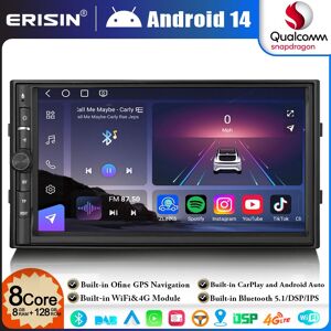 Erisin Qualcomm Android 14 128gb Double Din Car Radio Gps Stereo For Nissan Dab+carplay Erisin Qualcomm Android 14 128gb Double Din Car Radio Gps Stereo For Nissan Dab+carplay