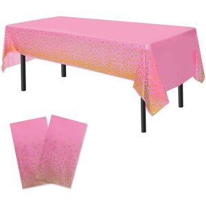 Time To Sparkle 24pcs 54 X 108 Inch Pink/gold Rectangle Plastic Tablecloth Party Time To Sparkle 24pcs 54 X 108 Inch Pink/gold Rectangle Plastic Tablecloth Party