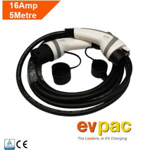 Evpac Electric Vehicle Charging Cable Type 1 (J1772) 16amp 5metres Evpac Electric Vehicle Charging Cable Type 1 (J1772) 16amp 5metres