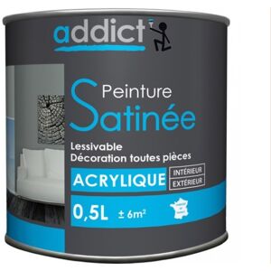Addict Taupe Satin Interior Acrylic Paint - Interior Decoration 0.5L Addict Taupe Satin Interior Acrylic Paint - Interior Decoration 0.5L