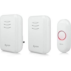 Byron Wireless Doorbell Set, Portable Battery-Powered Chime & Plug-In Chime, 150 Byron Wireless Doorbell Set, Portable Battery-Powered Chime & Plug-In Chime, 150