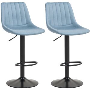 Homcom Microfibre Retro Tub Set of 2 Blue Microfibre Bar Stools - Bar Stools Homcom Microfibre Retro Tub Set of 2 Blue Microfibre Bar Stools - Bar Stools
