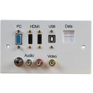 Pro Signal - 2 Gang Hdmi Wallplate With Vga, Usb B, Av & Pushdown Rj45 Ports Pro Signal - 2 Gang Hdmi Wallplate With Vga, Usb B, Av & Pushdown Rj45 Ports