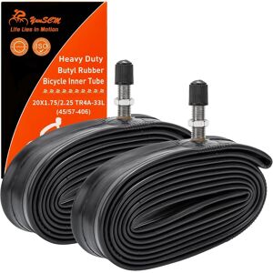 Yunscm 2-Pcs 20" Heavy Duty Bike Tubes 20x1.75/1.95/2.25 Etrto 47/57-406 Tr4a-3 Yunscm 2-Pcs 20" Heavy Duty Bike Tubes 20x1.75/1.95/2.25 Etrto 47/57-406 Tr4a-3