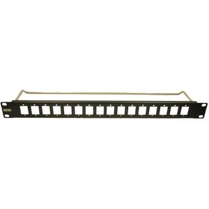 Cliff Electronic Components - 16 Port 1u Slim Panel With Cable Bar, 4-40 Holes Cliff Electronic Components - 16 Port 1u Slim Panel With Cable Bar, 4-40 Holes