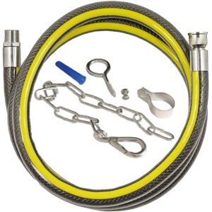 Extra Long 6ft Universal Oven Gas Hose Bayonet Micropoint Safety Chain 1/2" Lpg Extra Long 6ft Universal Oven Gas Hose Bayonet Micropoint Safety Chain 1/2" Lpg