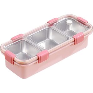 Sodial 2x(3 Compartment Lunch Box, Stainless Steel Bento Box, Portable Food5173 Sodial 2x(3 Compartment Lunch Box, Stainless Steel Bento Box, Portable Food5173