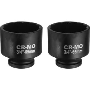 Uxcell 2pcs 3/4-Inch Drive 12 Point Impact Socket 65mm Spindle Axle Nut Socket Driver Uxcell 2pcs 3/4-Inch Drive 12 Point Impact Socket 65mm Spindle Axle Nut Socket Driver