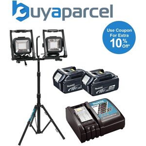 Makita Dml805 18v 110v Lxt Led Work Light Site Light Twin + Tripod + 5ah Battery Makita Dml805 18v 110v Lxt Led Work Light Site Light Twin + Tripod + 5ah Battery