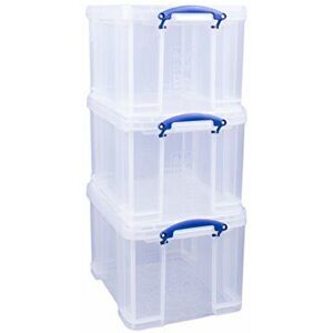 Really Useful Box New 3 X 35 Litre Storage Box Clear Set Of 3 X 35 Litre Boxes Stack Them To Make Really Useful Box New 3 X 35 Litre Storage Box Clear Set Of 3 X 35 Litre Boxes Stack Them To Make