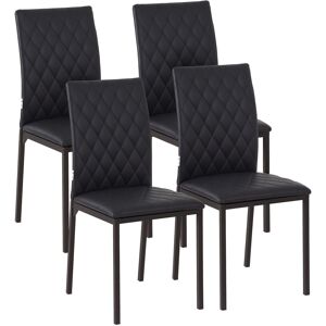Homcom Dining Chairs Faux Leather Accent Chairs For Kitchen, Set Of 4, Black Homcom Dining Chairs Faux Leather Accent Chairs For Kitchen, Set Of 4, Black