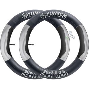 Yunscm 2-Pack 20 Inch Heavy Duty Self Sealing Bike Inner Tubes 20x3.0/3.5 Etrto Yunscm 2-Pack 20 Inch Heavy Duty Self Sealing Bike Inner Tubes 20x3.0/3.5 Etrto