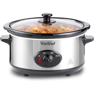 Vonshef Electric Slow Cooker 6.5l - Removable Ceramic Pot & Glass Lid With Keep Warm Vonshef Electric Slow Cooker 6.5l - Removable Ceramic Pot & Glass Lid With Keep Warm