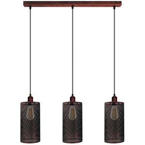 Un-Branded Vintage Industrial Rustic Red 3 Head Reactangle Base Pendant Cord E27 Metal Un-Branded Vintage Industrial Rustic Red 3 Head Reactangle Base Pendant Cord E27 Metal