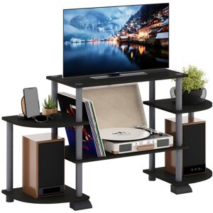 Furinno Turn-N-Tube Rounded Corner Tv Entertainment Center, Black/grey Furinno Turn-N-Tube Rounded Corner Tv Entertainment Center, Black/grey