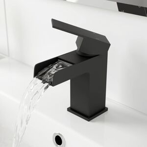 Architeckt Basin Mixer Waterfall Tap Black Finish Bathroom Modern Wall Mounted Lever Handle Architeckt Basin Mixer Waterfall Tap Black Finish Bathroom Modern Wall Mounted Lever Handle