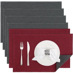 Textile Burlap Linen Placemats Dual-Sided Placemats Set Of 6 Place Mats Non-Slip Textile Burlap Linen Placemats Dual-Sided Placemats Set Of 6 Place Mats Non-Slip