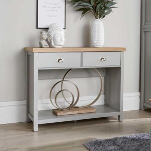 Home Source Console Table 2 Drawer Telephone Table Metal Handles Hallway Storage 36mm Top Home Source Console Table 2 Drawer Telephone Table Metal Handles Hallway Storage 36mm Top