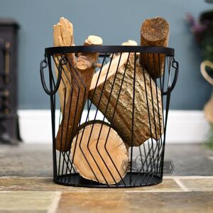 Black Country Metal Works Small Art Deco Wire Log Basket Black Country Metal Works Small Art Deco Wire Log Basket