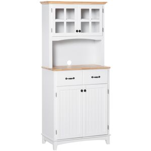 Homcom Coastal Kitchen Cupboard Storage Cabinet W/ Drawer Microwave Counter Homcom Coastal Kitchen Cupboard Storage Cabinet W/ Drawer Microwave Counter