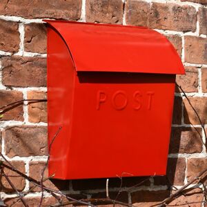 Black Country Metal Works New Bright Red Contemporary Post Box With Lock - 38.5cm X 32cm Black Country Metal Works New Bright Red Contemporary Post Box With Lock - 38.5cm X 32cm